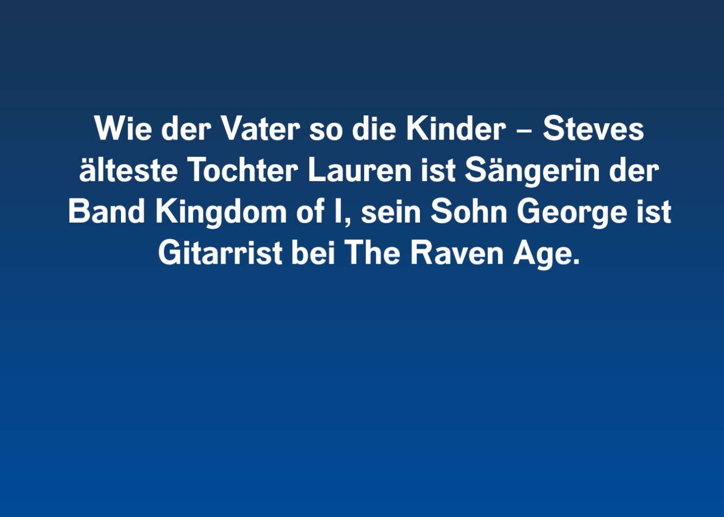 Fakt über Steve Harris als Fließtext