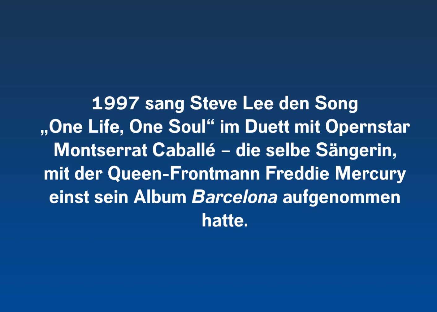 Fakt über Steve Lee als Fließtext
