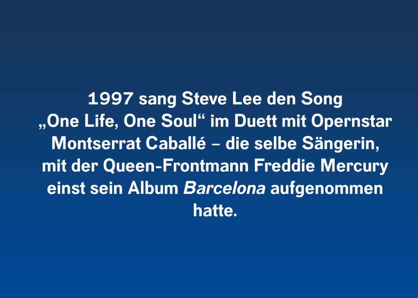Fakt über Steve Lee als Fließtext