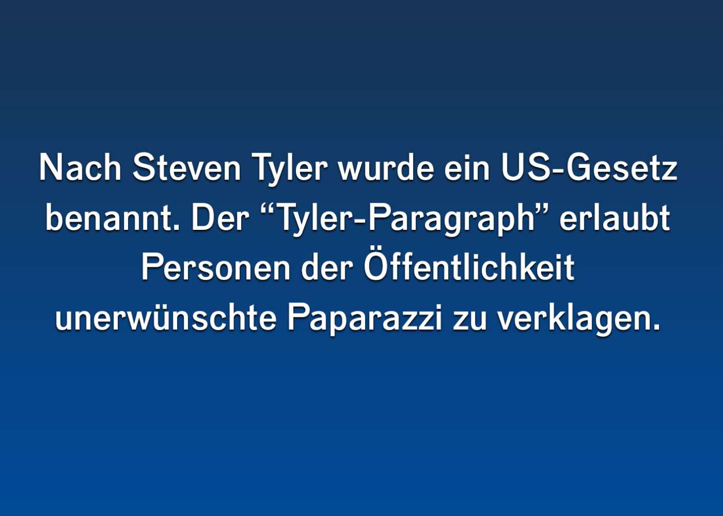 Fakt über Steven Tyler als Fließtext