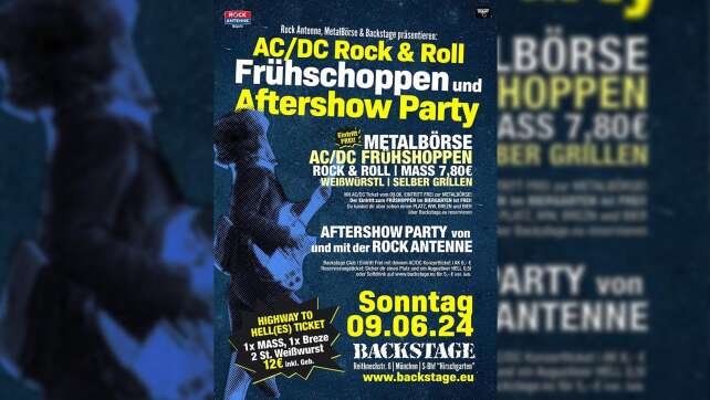 09.06.: AC/DC Rock & Roll Frühschoppen & Aftershow Party im Backstage