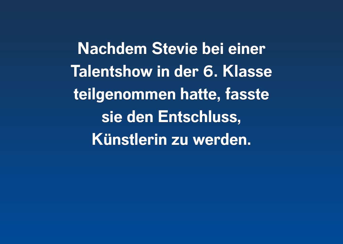 Fakt über Stevie Nicks als Fließtext