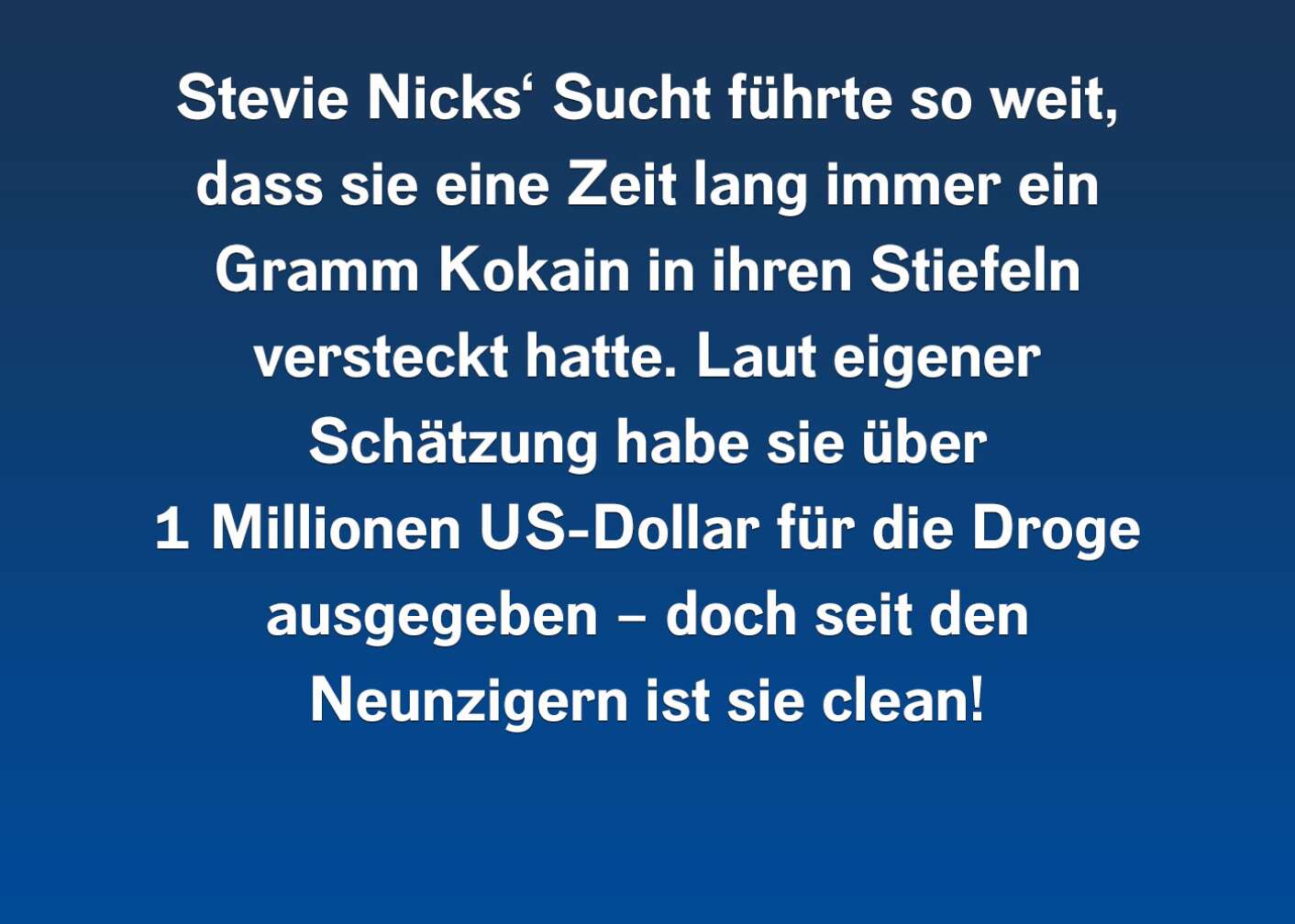 Fakt über Stevie Nicks als Fließtext