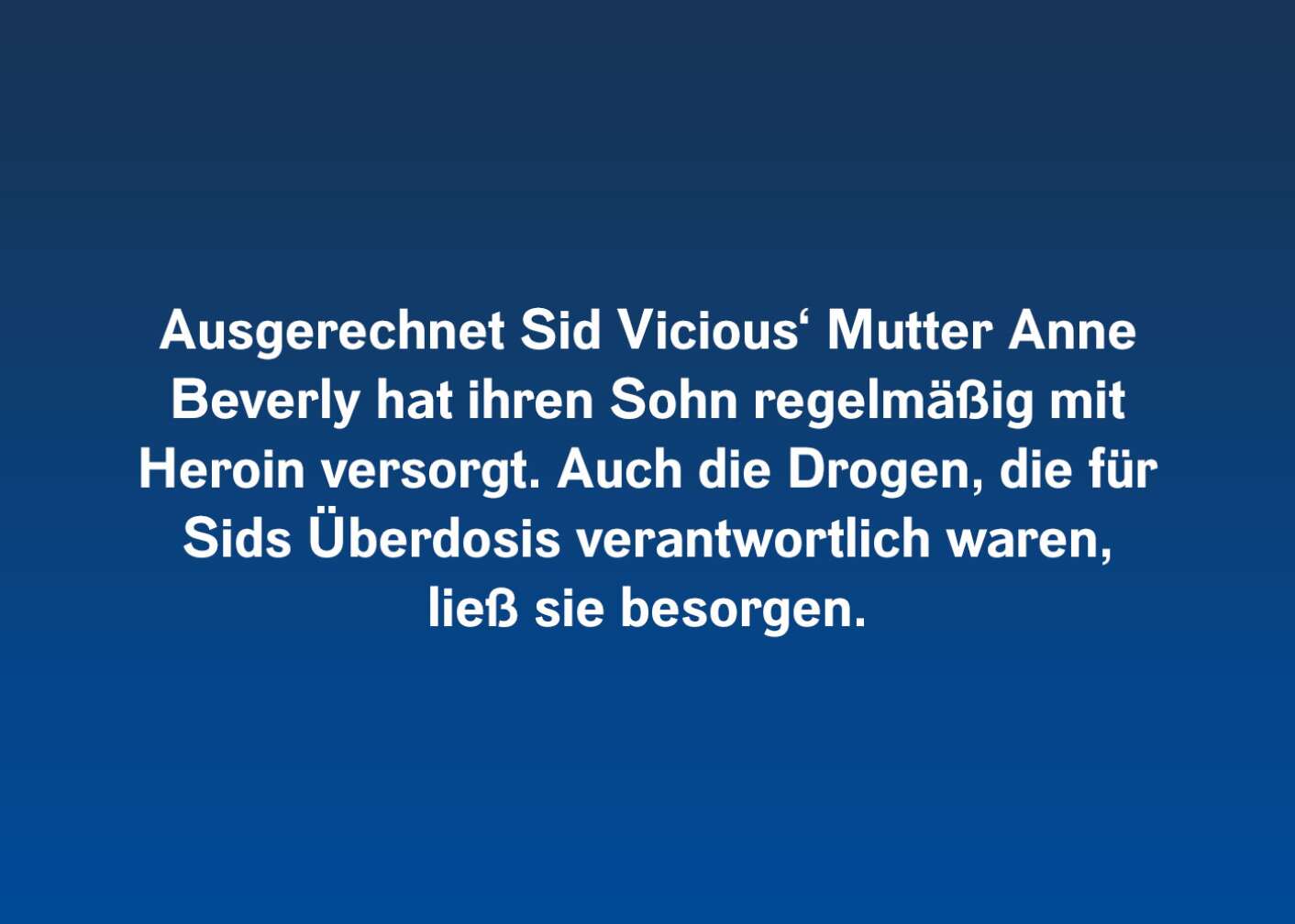 Fakt zu Sid Vicious