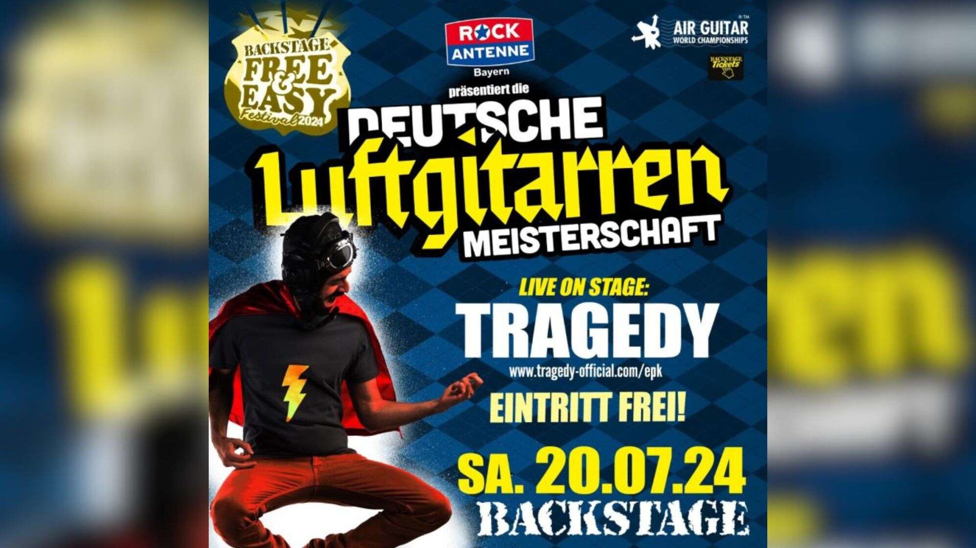 Plakatfoto von der Deutschen Luftgitarrenmeisterschaft 2024
