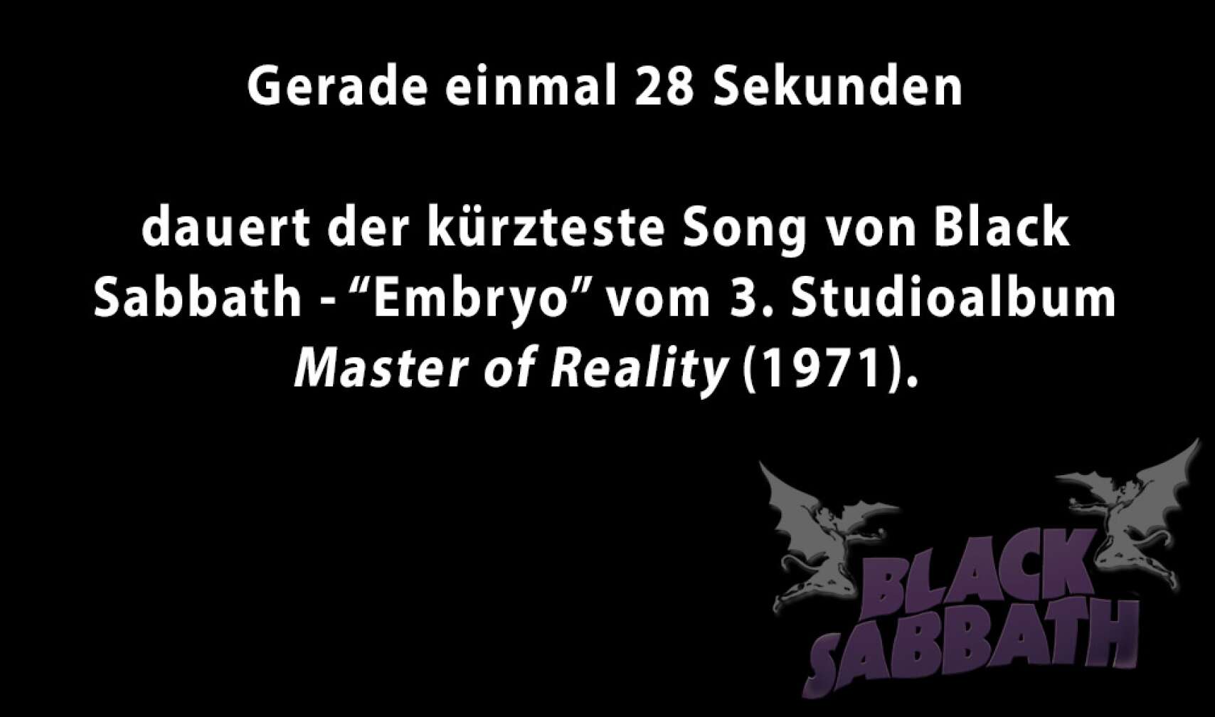 Black Sabbath in Zahlen