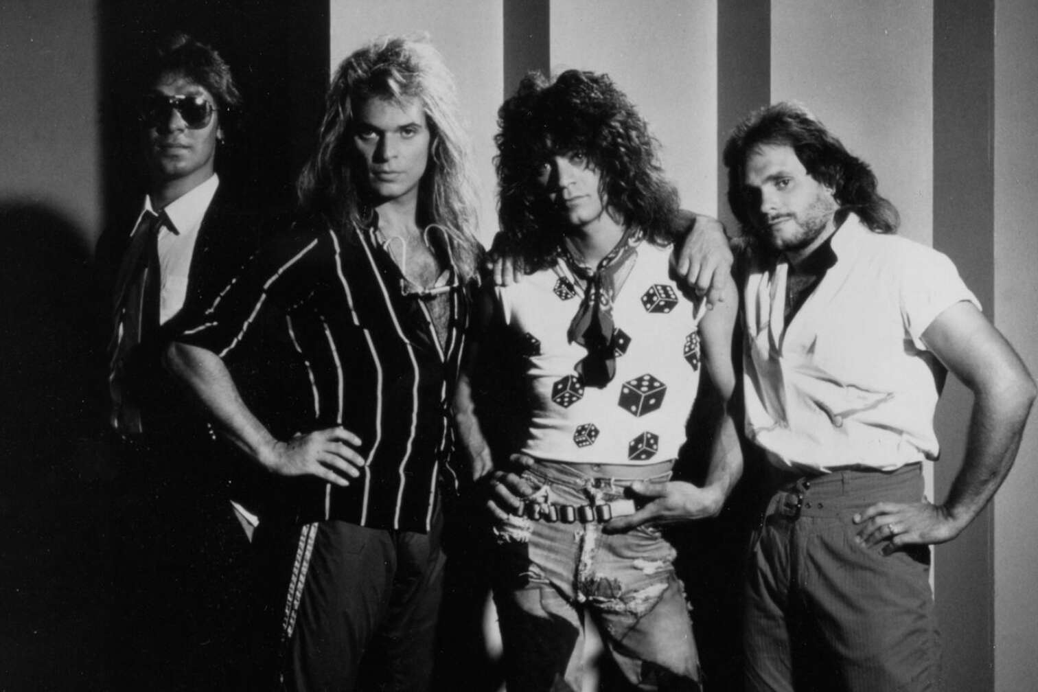 Van Halen Pressefoto in Schwarz-Weiß